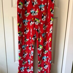Red Holiday Dog Print Pajama Pants